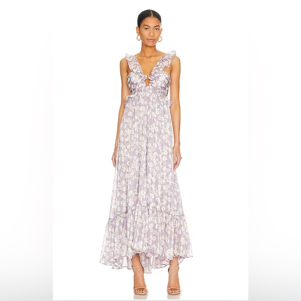 Sabina Musayev summer 2023 | Astrid maxi dress in lilac print.